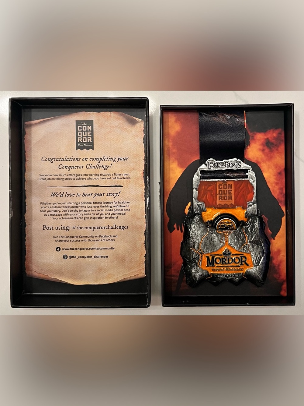 The Conqueror Challenge Medal - Lord of the Rings Mordor